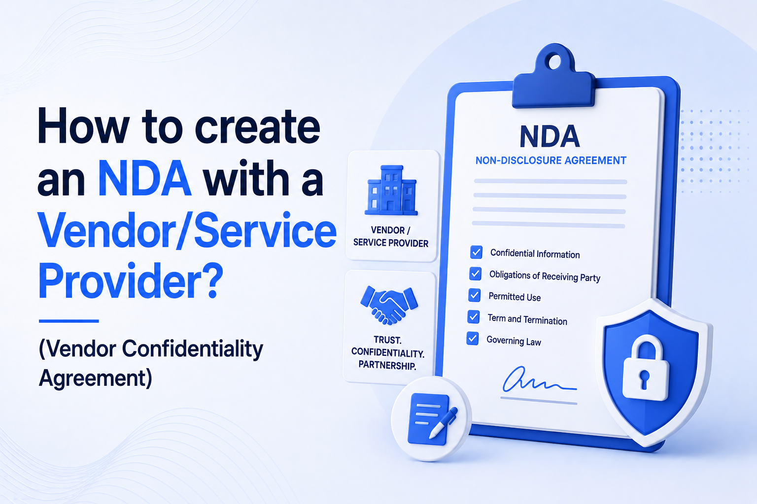 How to create an NDA with a Vendor/Service Provider? (Vendor Confidentiality Agreement)