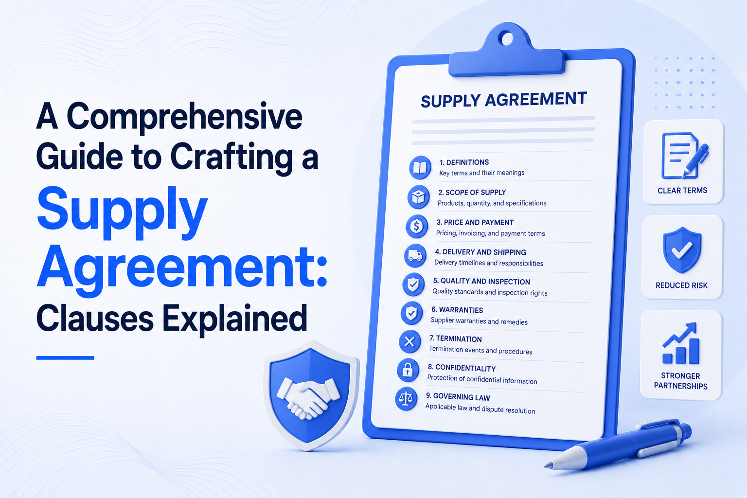 A Comprehensive Guide to Crafting a Supply Agreement: Clauses Explained