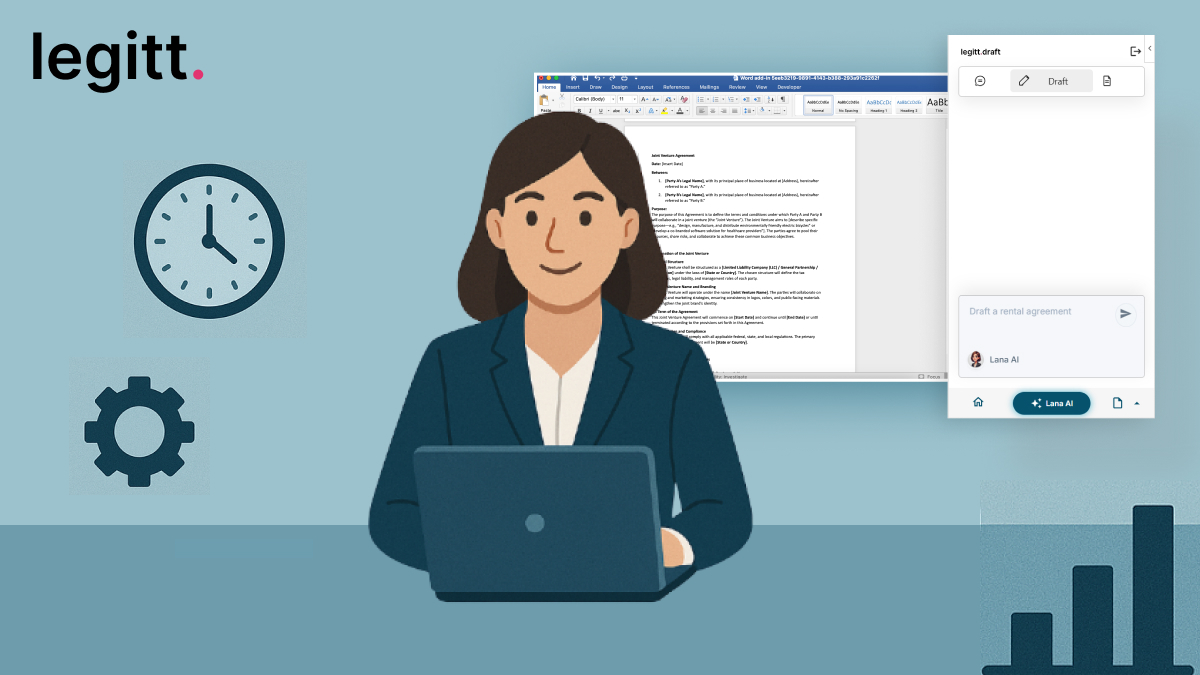 Legal professionals using Legitt Draft to streamline contract drafting in Microsoft Word