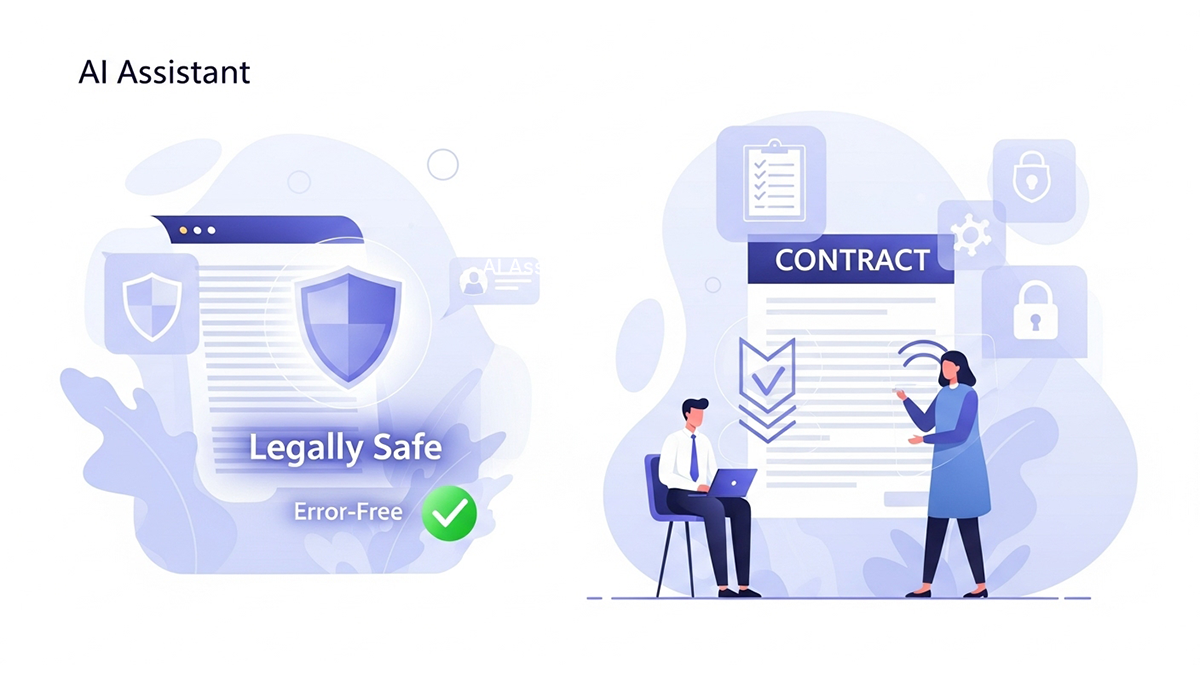 Can AI generate legally safe, error-free contracts for my business
