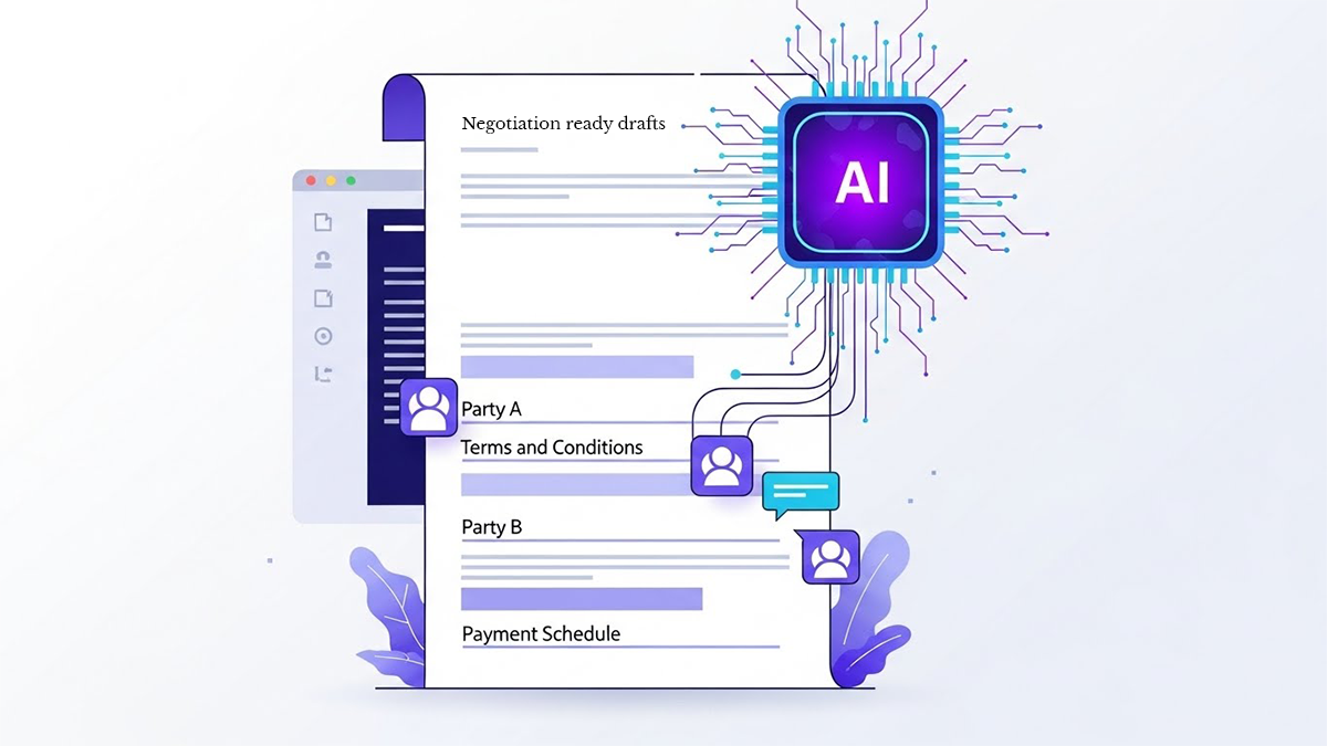 AI-generated illustration showing how to create negotiation-ready contract drafts