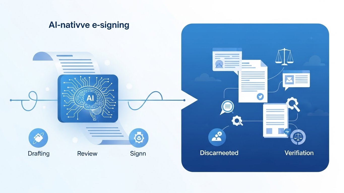 AI-native e-signing workflow with built-in artificial intelligence automating contract signing
