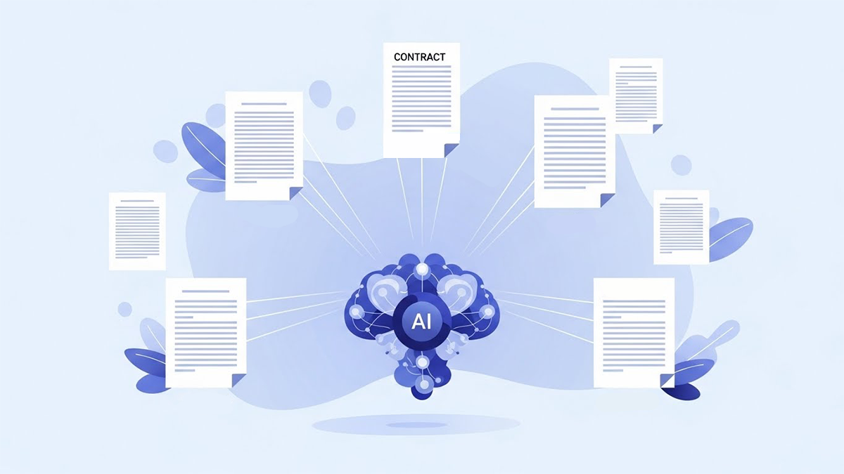 AI-powered enterprise dashboard tracking contracts across the full lifecycle from drafting to renewal