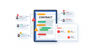 AI-powered contract analysis flagging vendor risk and compliance issues