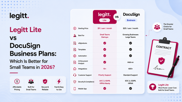 Legitt Lite vs DocuSign Business Plans: Which Is Better for Small Teams in 2026?