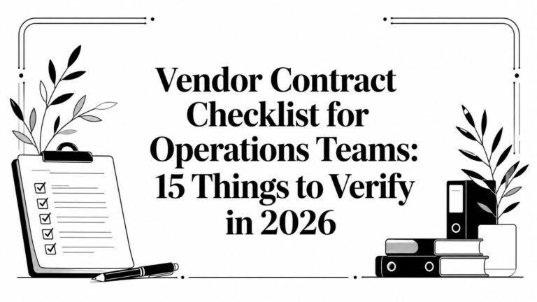 Vendor Contract Checklist for Operations Teams: 15 Things to Verify in 2026