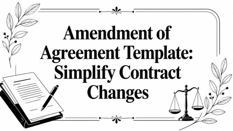 Amendment of Agreement Template: Simplify Contract Changes
