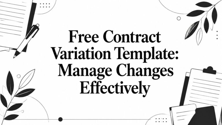 Free Contract Variation Template: Manage Changes Effectively