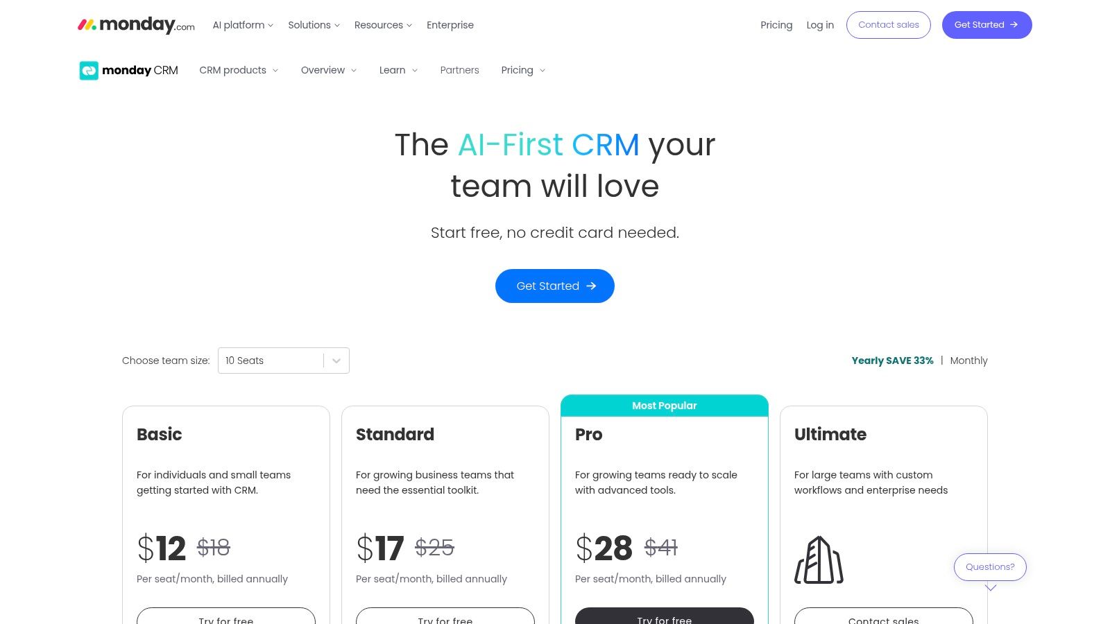 monday sales CRM