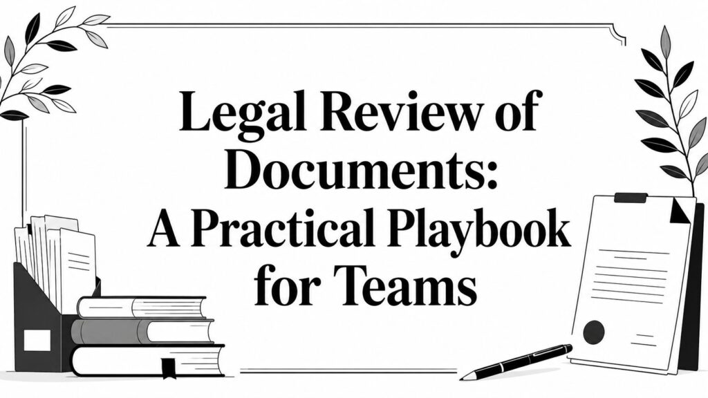 Legal Review of Documents: A Practical Playbook for Teams