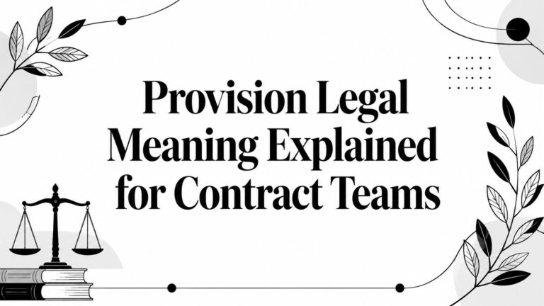 Provision Legal Meaning Explained for Contract Teams