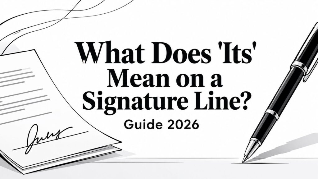 What Does ‘Its’ Mean on a Signature Line? Guide 2026