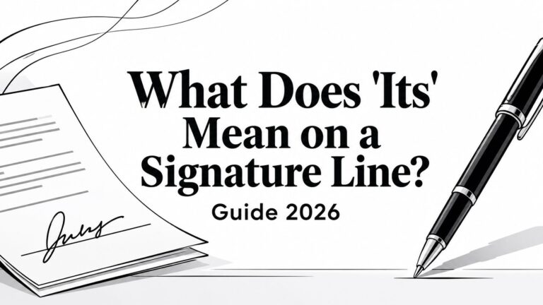 What Does ‘Its’ Mean on a Signature Line? Guide 2026